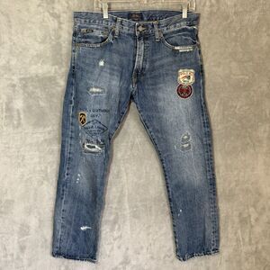 Polo Ralph Lauren Jeans 33x30 (33x27) Sullivan Slim Patch Graffiti New York